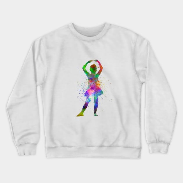 Ballet girl in watercolor Crewneck Sweatshirt by PaulrommerArt